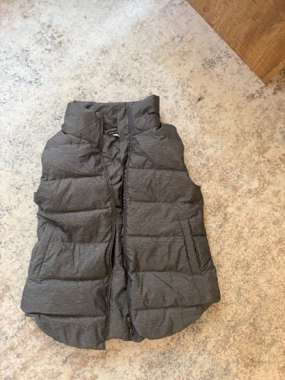 Eileen Fisher Charcoal Gray Puffer Vest Sample S
